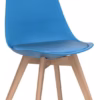 Lot de 4 chaises scandinaves Dewinner – bleu, hêtre massif