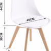 Lot de 4 chaises scandinaves Dewinner – blanc, hêtre massif