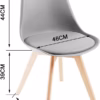 Lot de 4 chaises scandinaves Dewinner – gris, hêtre massif