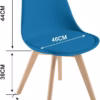 Lot de 4 chaises scandinaves Dewinner – bleu, hêtre massif