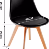 Lot de 6 chaises scandinaves Dewinner – noir, hêtre massif