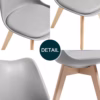 Lot de 4 chaises scandinaves Dewinner – gris, hêtre massif