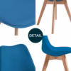 Lot de 4 chaises scandinaves Dewinner – bleu, hêtre massif