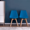 Lot de 4 chaises scandinaves Dewinner – bleu, hêtre massif
