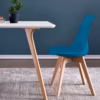 Lot de 4 chaises scandinaves Dewinner – bleu, hêtre massif