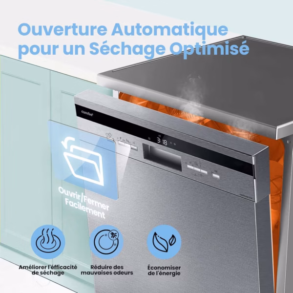 Lave-vaisselle Comfee 14 couverts – ultra-silencieux 44 dB (FD1435E-X)