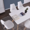 Lot de 4 chaises scandinaves Dewinner – blanc, hêtre massif