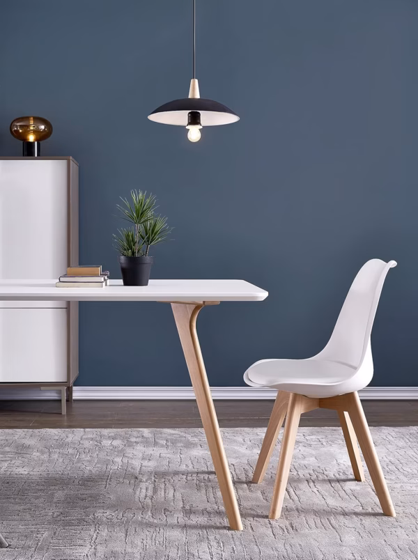 Lot de 4 chaises scandinaves Dewinner – blanc, hêtre massif