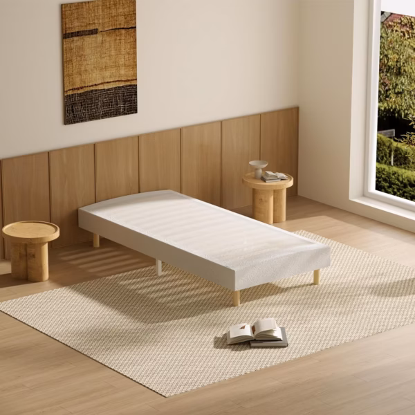 Sommier tapissier Dewinner 90x190 – 14 lattes, 6 pieds renforcés