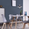 Lot de 4 chaises scandinaves Dewinner – gris, hêtre massif