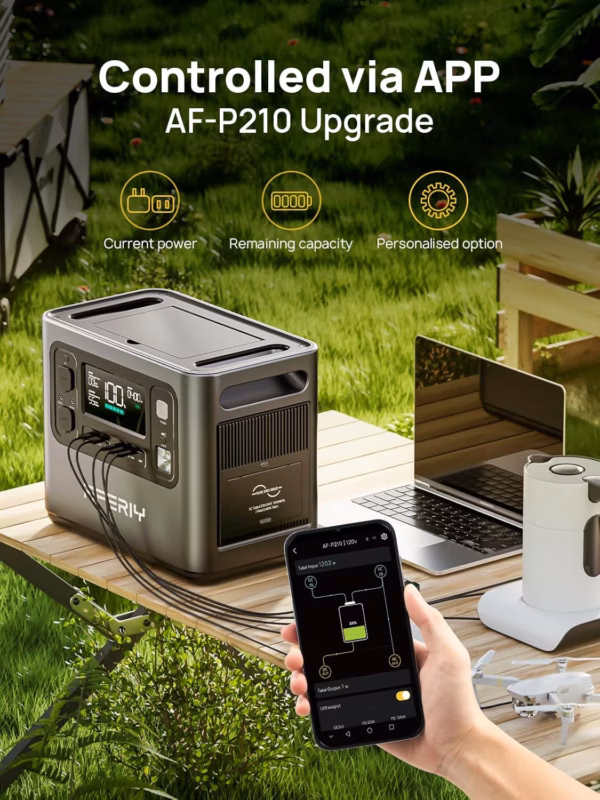 Station électrique portable Aferiy P210 – 2400 W, 2048 Wh