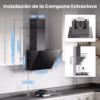 Hotte aspirante inclinée Comfee 60 cm en verre – ANGJ64B-60