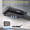 Hotte aspirante visière Comfee 60 cm – SLIF17B-60, LED