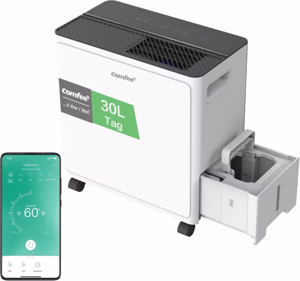 Déshumidificateur connecté Comfee 30L – grandes surfaces (CDDAE-30DEN7)