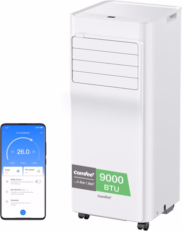 Climatiseur mobile connecté Comfee Breezy Cool 2.6 – 9000 BTU, WiFi