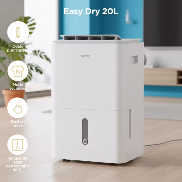 Déshumidificateur connecté Comfee Easy Dry 20 – 20L, ioniseur