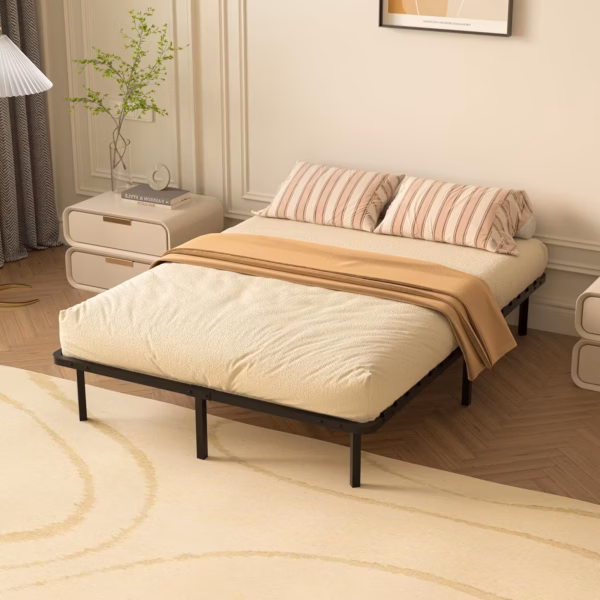 Sommier coffre Dewinner 140x190 – rangement XXL, 32 lattes bois massif