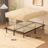 Sommier coffre Dewinner 140x190 – rangement XXL, 32 lattes bois massif