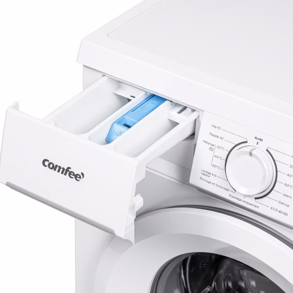 Lave-linge frontal Comfee 8 kg – profondeur 48 cm, vapeur (CFE12EW80-W)
