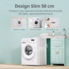 Lave-linge frontal Comfee 9 kg – slim 50 cm, vapeur (CFE12EW90-W)
