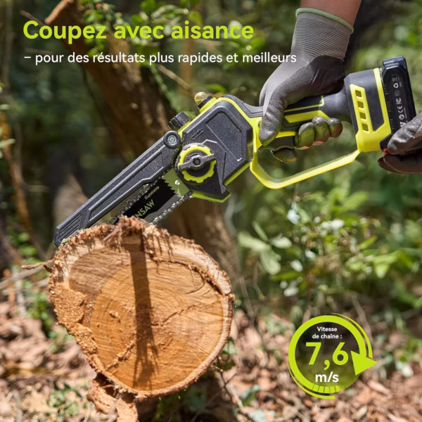 Kit 2-en-1 Supstable – mini-tronçonneuse 6" et sécateur électrique 33 mm