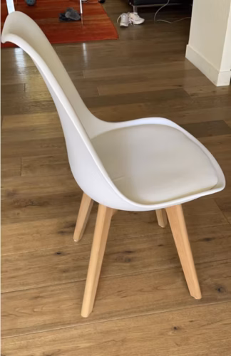 Lot de 4 chaises scandinaves Dewinner – blanc, hêtre massif photo review