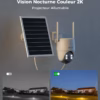 Caméra de surveillance solaire Cococam 2K AOV – PTZ, enregistrement 24/7