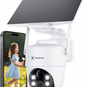 Caméra de surveillance solaire Cococam 4K WiFi 6 – PTZ, 8 MP