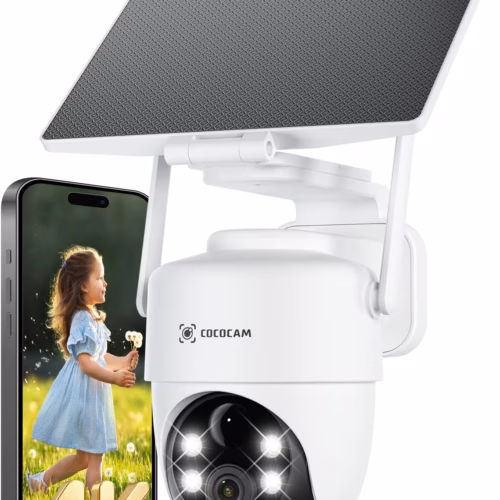 Caméra de surveillance solaire Cococam 4K WiFi 6 – PTZ, 8 MP