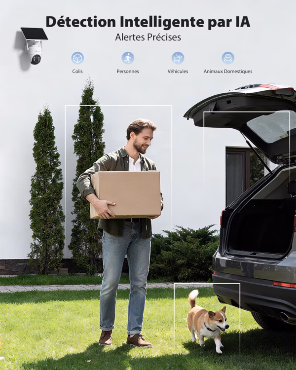 Caméra de surveillance solaire Cococam 4K WiFi 6 – PTZ, 8 MP