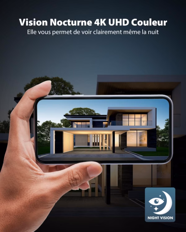 Caméra de surveillance solaire Cococam 4K WiFi 6 – PTZ, 8 MP