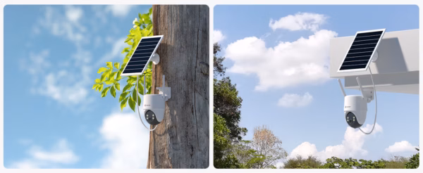 Caméra de surveillance solaire Cococam 2K AOV – PTZ, enregistrement 24/7