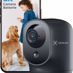 Caméra de surveillance intérieure Cococam 2K – PTZ, sur batterie