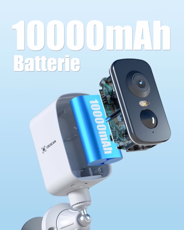 Caméra de surveillance 4G Cococam portable – base magnétique, PTZ 300°