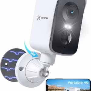 Caméra de surveillance 4G Cococam portable – base magnétique, PTZ 300°