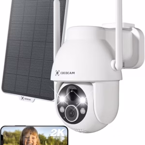 Caméra de surveillance solaire Cococam 2K WiFi – extérieure sans fil