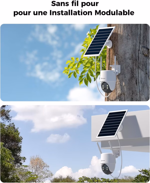 Caméra de surveillance solaire Cococam 2K AOV – PTZ, enregistrement 24/7