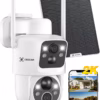 Caméra de surveillance solaire Cococam 2K – double objectif, PTZ