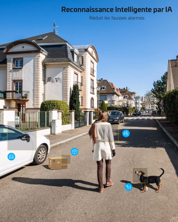 Caméra de surveillance solaire Cococam 2K – double objectif, PTZ