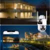 Caméra de surveillance solaire Cococam 2K – double objectif, PTZ