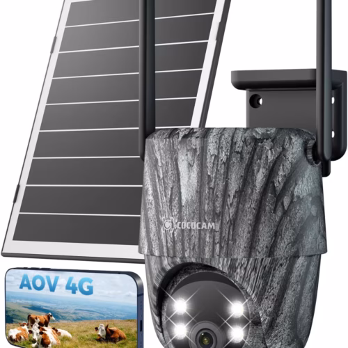 Caméra de surveillance 4G solaire Cococam – AOV 24/7, batterie 15000 mAh
