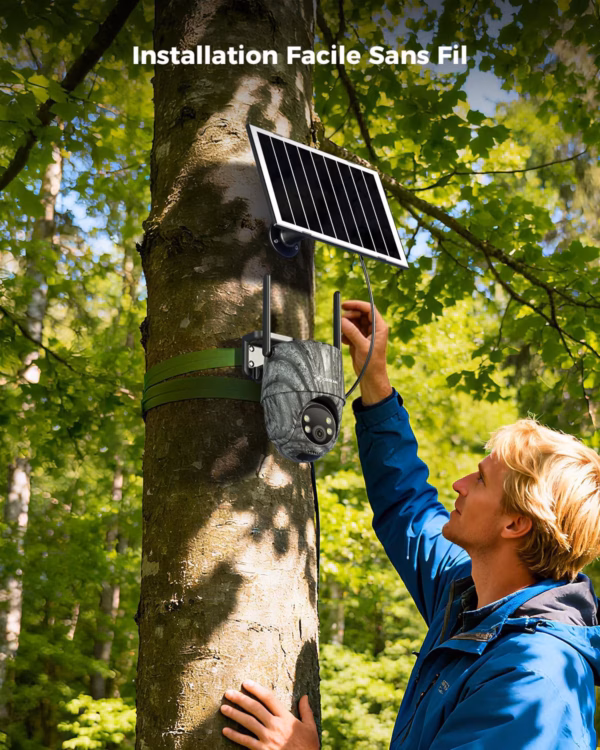 Caméra de surveillance 4G solaire Cococam – AOV 24/7, batterie 15000 mAh