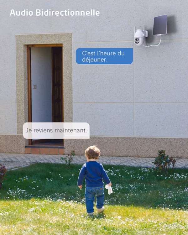 Caméra de surveillance solaire Cococam 2K WiFi – extérieure sans fil