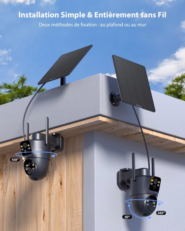 Caméra de surveillance solaire Cococam Q3 – double objectif 2K WiFi