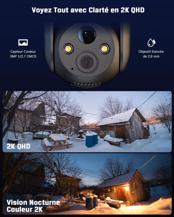 Caméra de surveillance 4G solaire Cococam – PTZ, sans WiFi