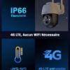 Caméra de surveillance 4G solaire Cococam – PTZ, sans WiFi