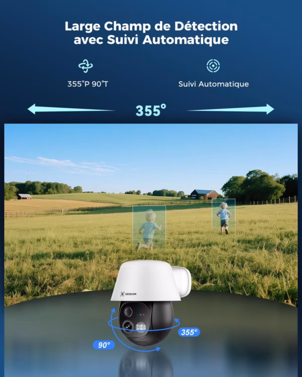 Caméra de surveillance 4G solaire Cococam – AOV 24/7, eSIM