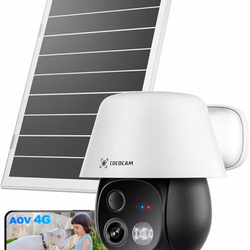 Caméra de surveillance 4G solaire Cococam – AOV 24/7, eSIM