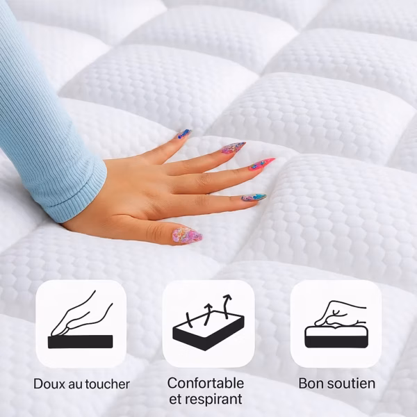 Matelas mémoire de forme à gel Twirest 90x190 – soutien ferme, 16 cm