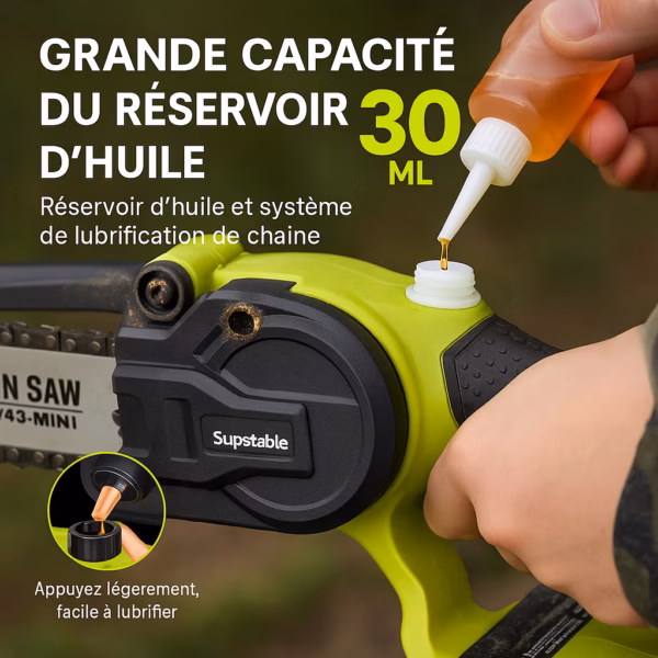 Kit élagage 4-en-1 Supstable sans fil – tronçonneuse, sécateur, perche